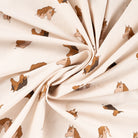 JERSEY DE COTON IMPRIMÉ TETE DE CHEVAUX FOND SABLE - My Little Coupon