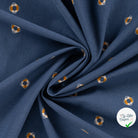 JERSEY DE COTON IMPRIMÉ THÈME MARIN FOND BLEU MARINE - My Little Coupon