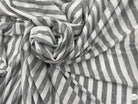 JERSEY DE COTON INDIGO RAYURES GRISES FOND ÉCRU - My Little Coupon