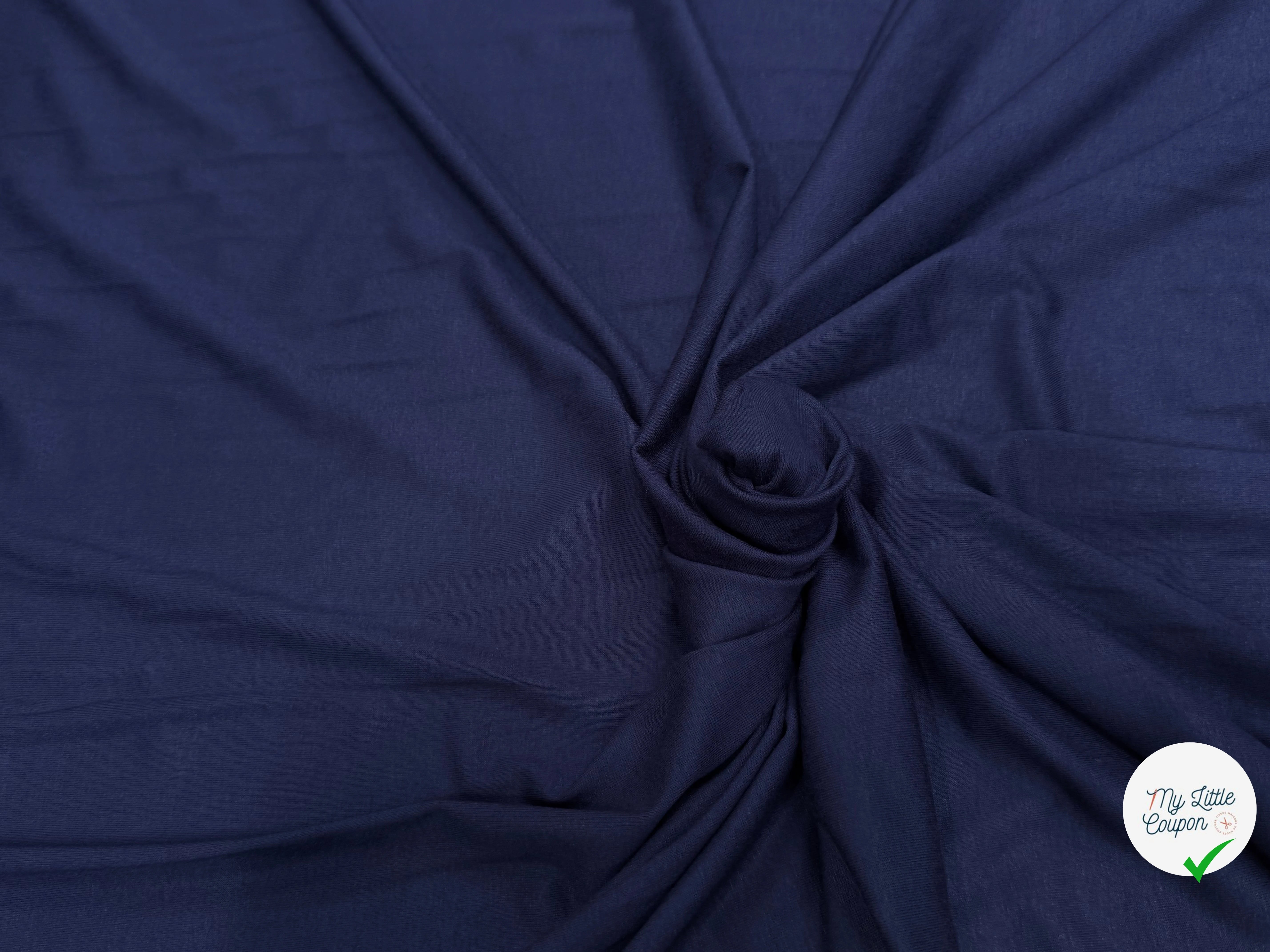 JERSEY DE COTON LEGER BLUE ULTRA STRETCH - My Little Coupon