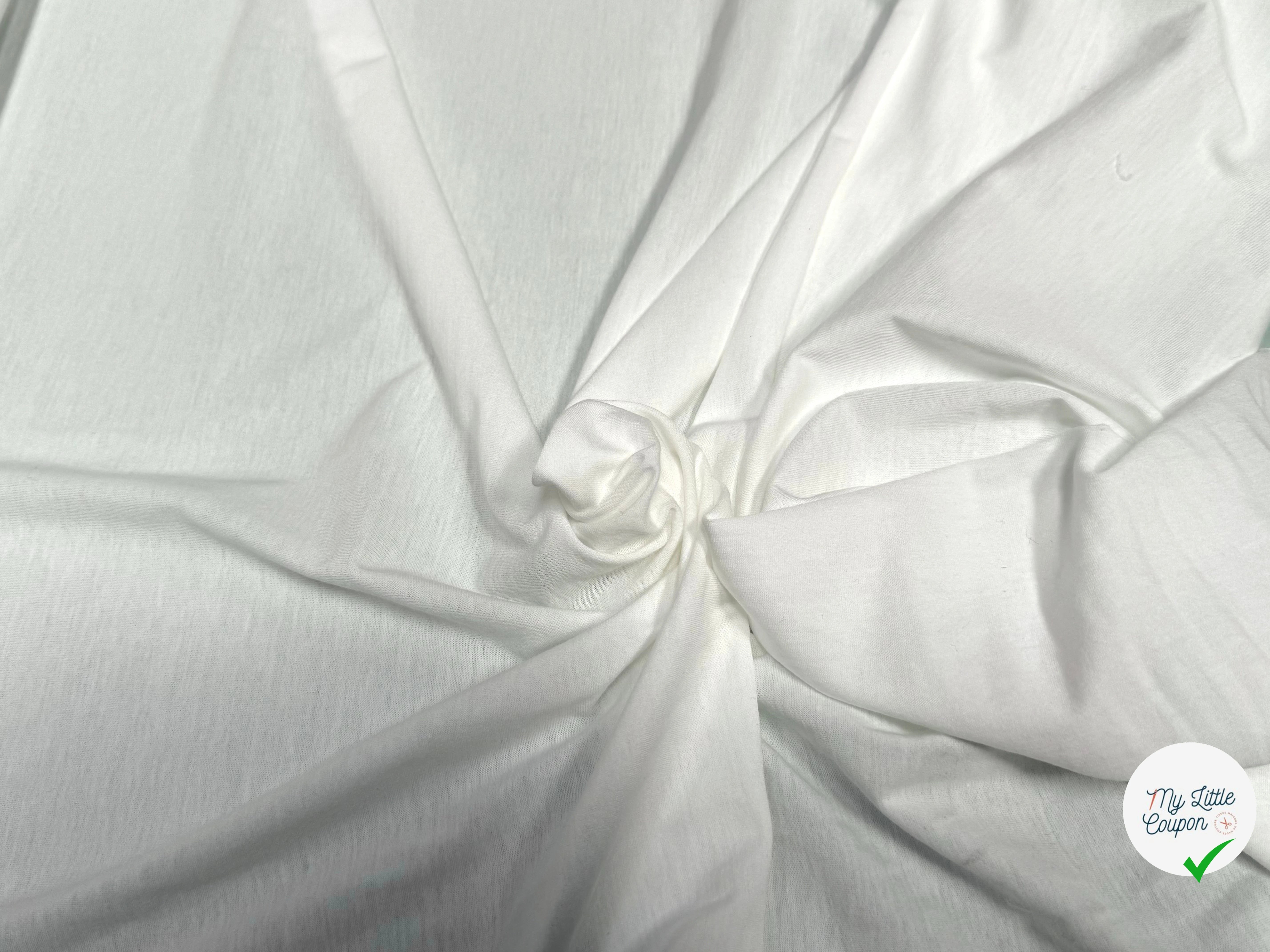 JERSEY DE COTON LÉGER DOUX BLANC - My Little Coupon