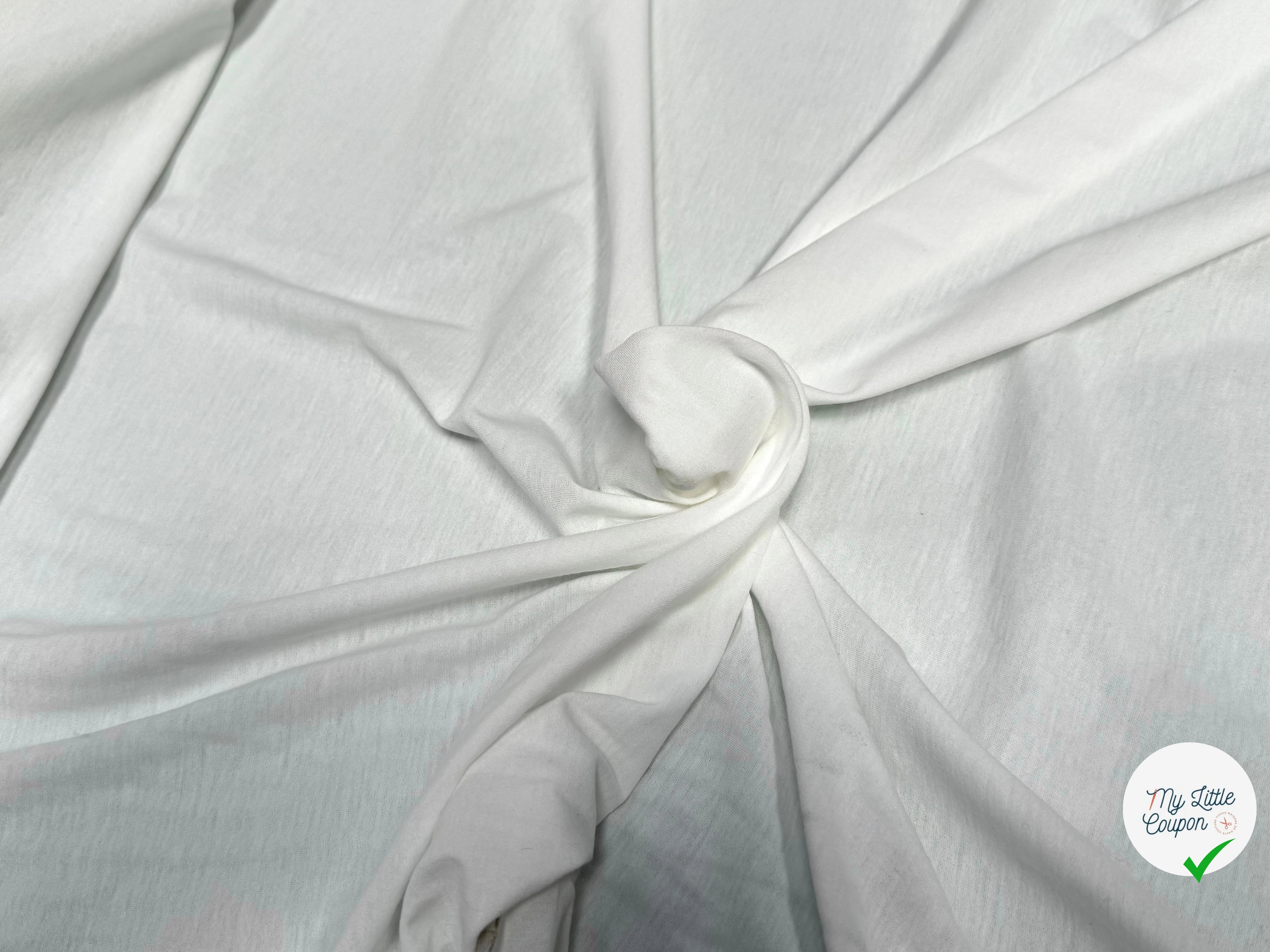 JERSEY DE COTON LÉGER DOUX BLANC - My Little Coupon