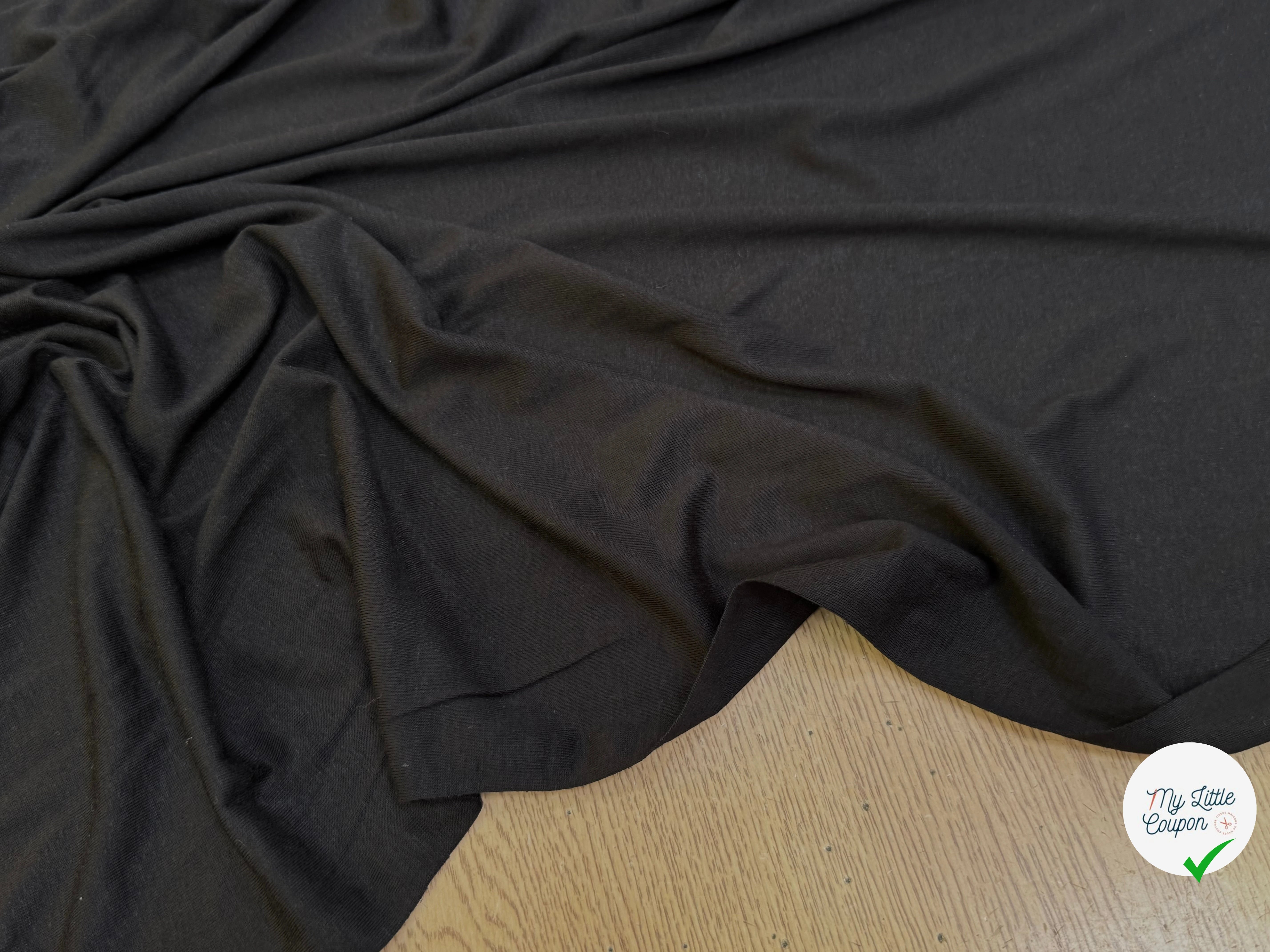 JERSEY DE COTON LEGER NOIR SUPER STRETCH BEAU TOUCHER - My Little Coupon