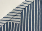 JERSEY DE COTON  LOURD RAYURES BLANC FOND GRIS BLEU MSO