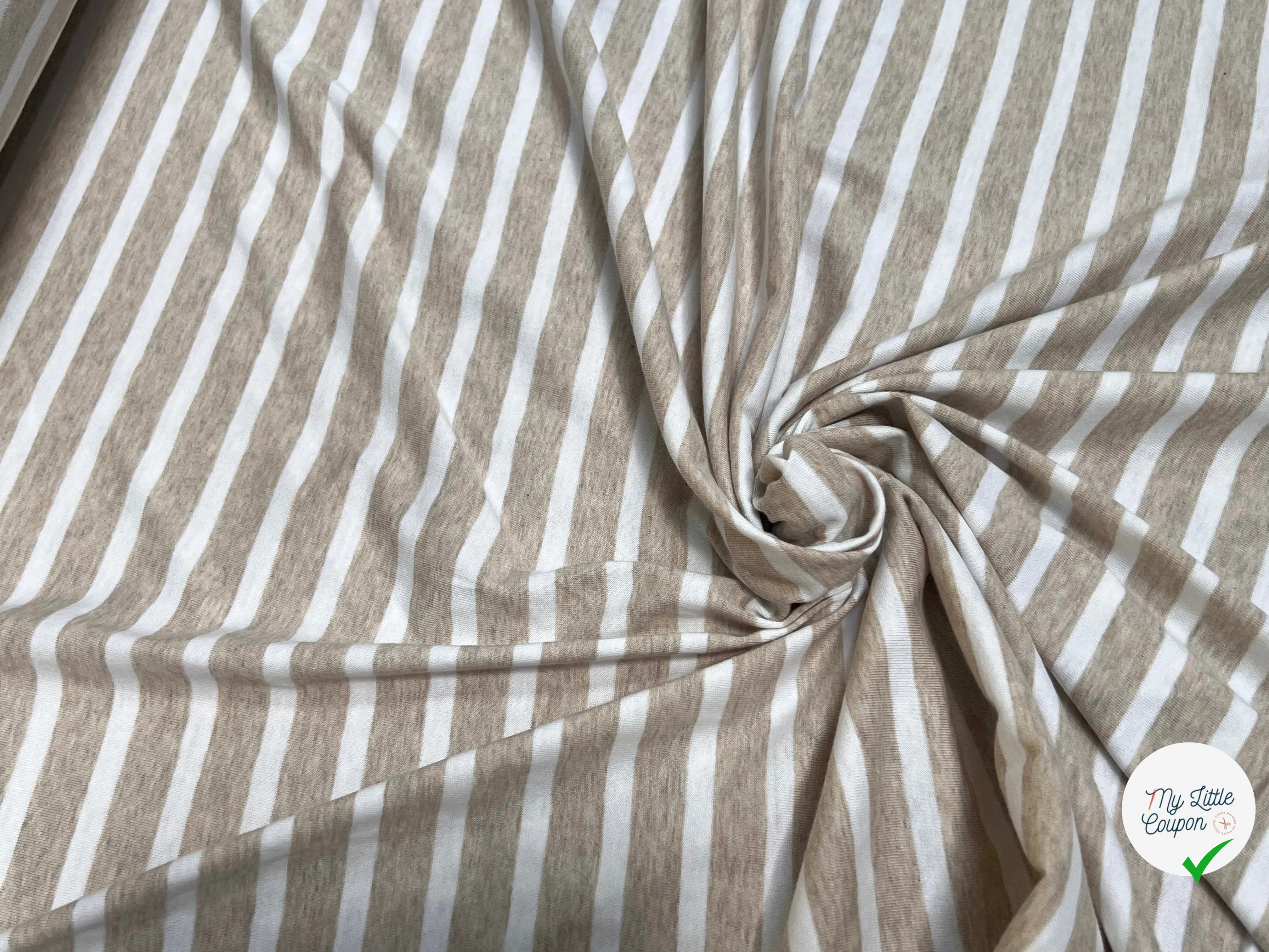JERSEY DE COTON MARINIÈRE NATUREL/NEIGE - My Little Coupon
