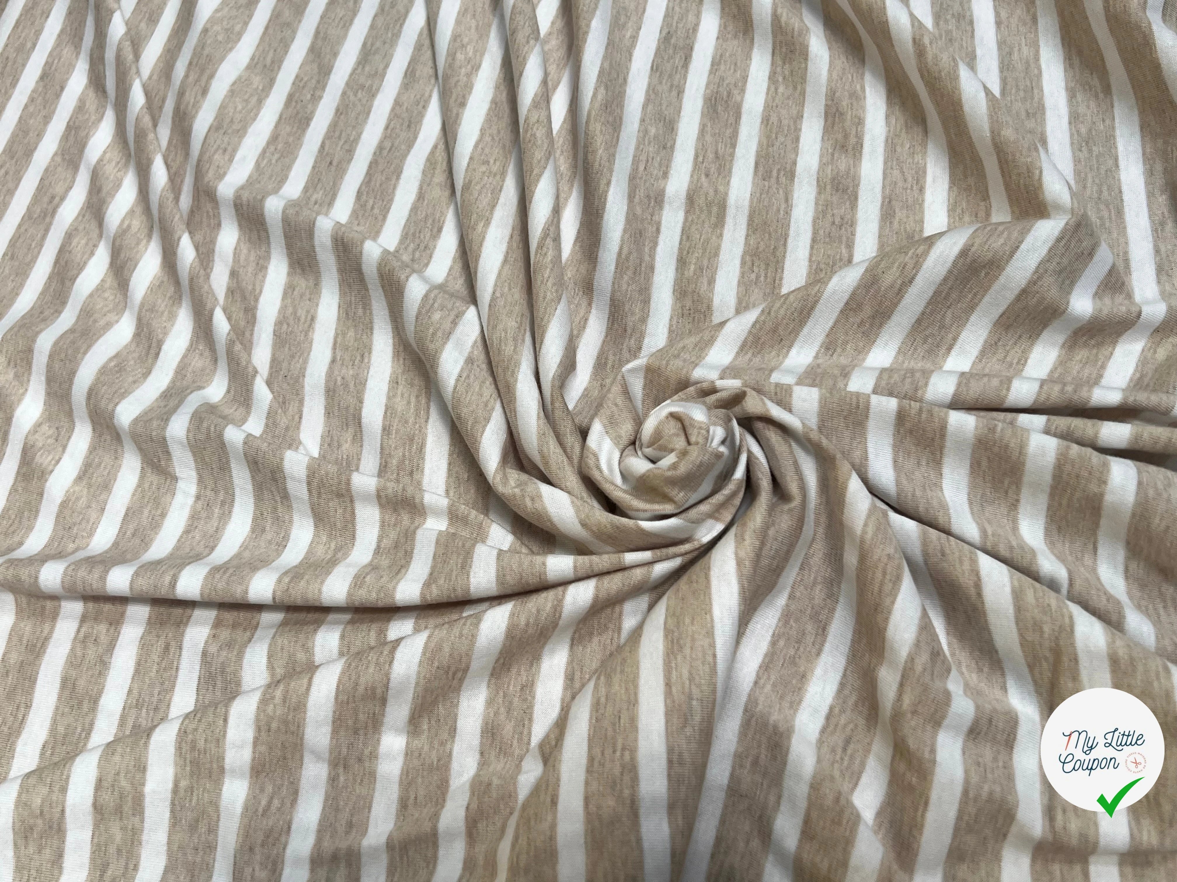JERSEY DE COTON MARINIÈRE NATUREL/NEIGE - My Little Coupon