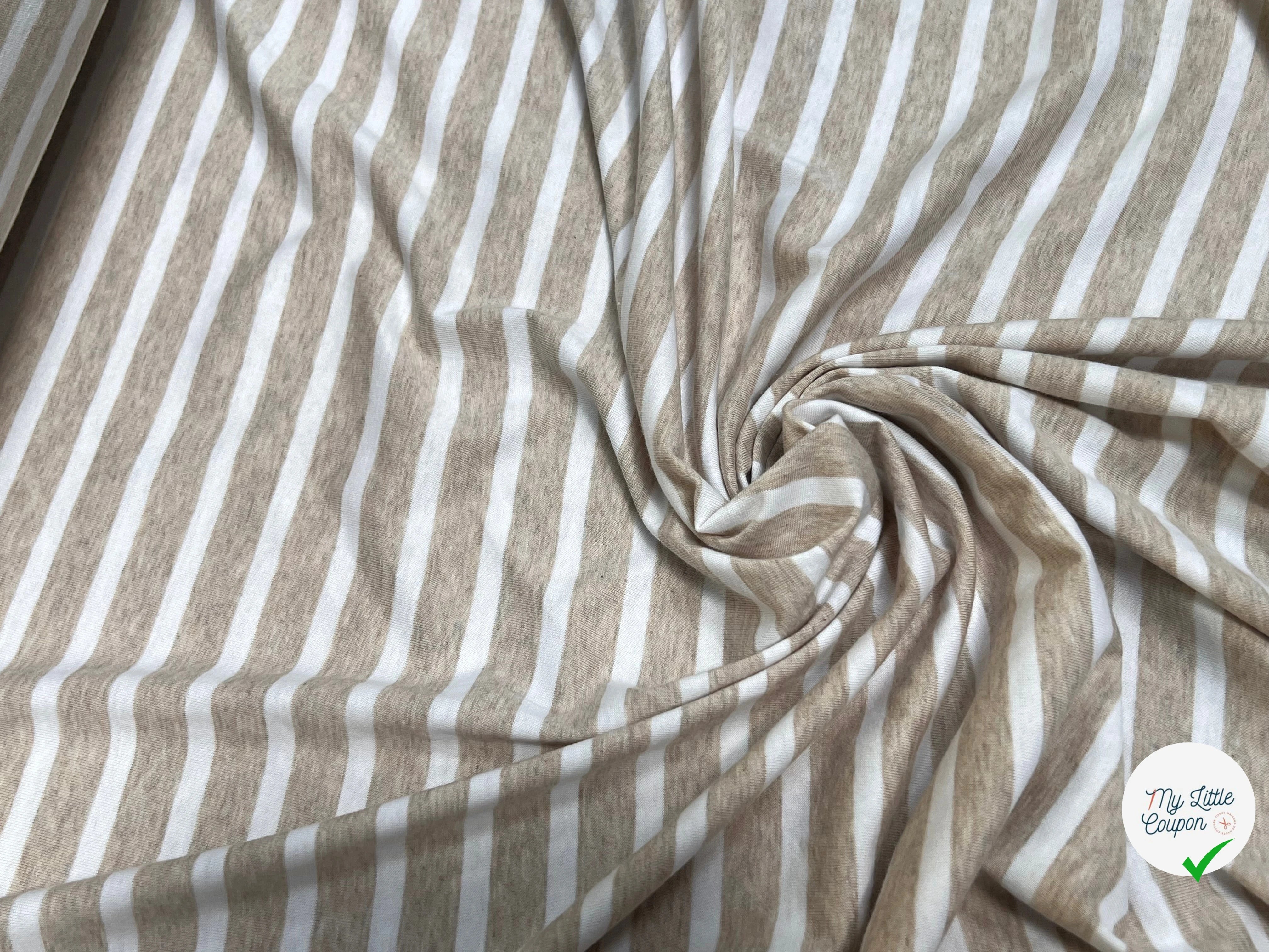 JERSEY DE COTON MARINIÈRE NATUREL/NEIGE - My Little Coupon