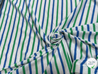 JERSEY DE COTON MARINIÈRE RAYURES NEIGE/VERT/MER - My Little Coupon
