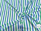 JERSEY DE COTON MARINIÈRE RAYURES NEIGE/VERT/MER - My Little Coupon
