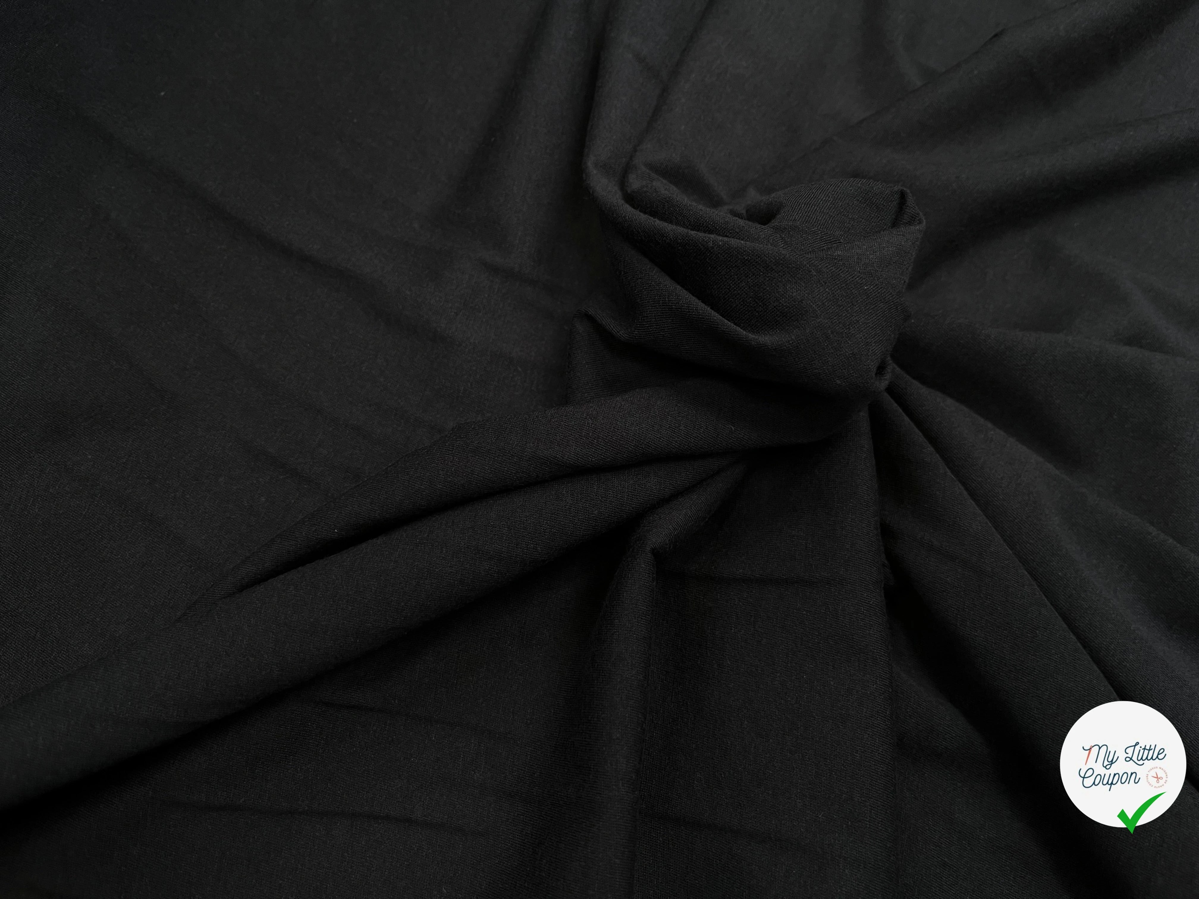 JERSEY DE COTON NOIR 150CM 100% COTON - My Little Coupon