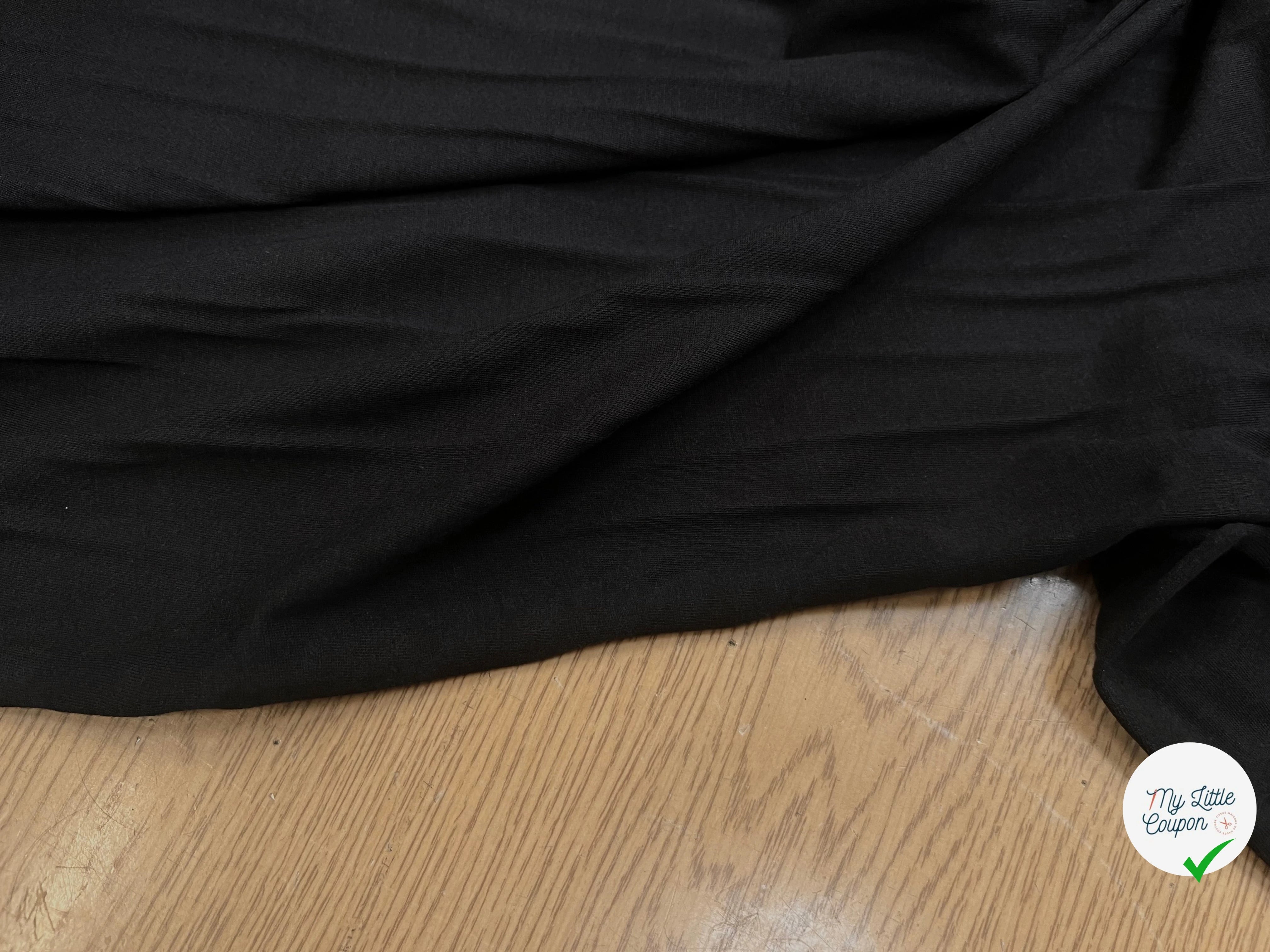 JERSEY DE COTON NOIR 150CM 100% COTON - My Little Coupon