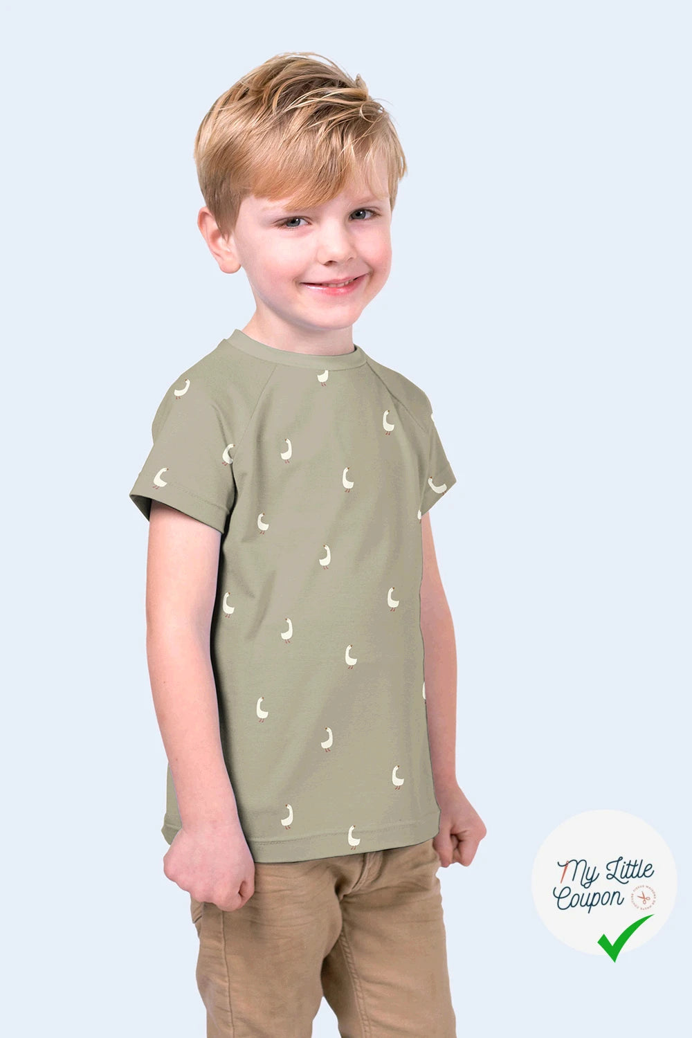Jersey de coton oies vert olive