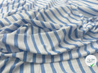 JERSEY DE COTON RAYURES BLEU CIEL ET NEIGE - My Little Coupon - tissu - coudre