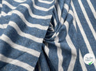 JERSEY DE COTON RAYURES BLEU POINTILLÉS SUR GRIS - My Little Coupon - tissu - coudre