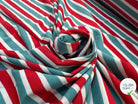 JERSEY DE COTON RAYURES BLEU VERT BLANC ET ROUGE - My Little Coupon - tissu - coudre