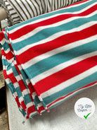 JERSEY DE COTON RAYURES BLEU VERT BLANC ET ROUGE - My Little Coupon - tissu - coudre