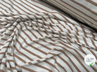 JERSEY DE COTON RAYURES CARAMEL SUR BEIGE CRÈME - My Little Coupon - tissu - coudre