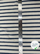 JERSEY DE COTON RAYURES INDIGO FOND ECRU MSO