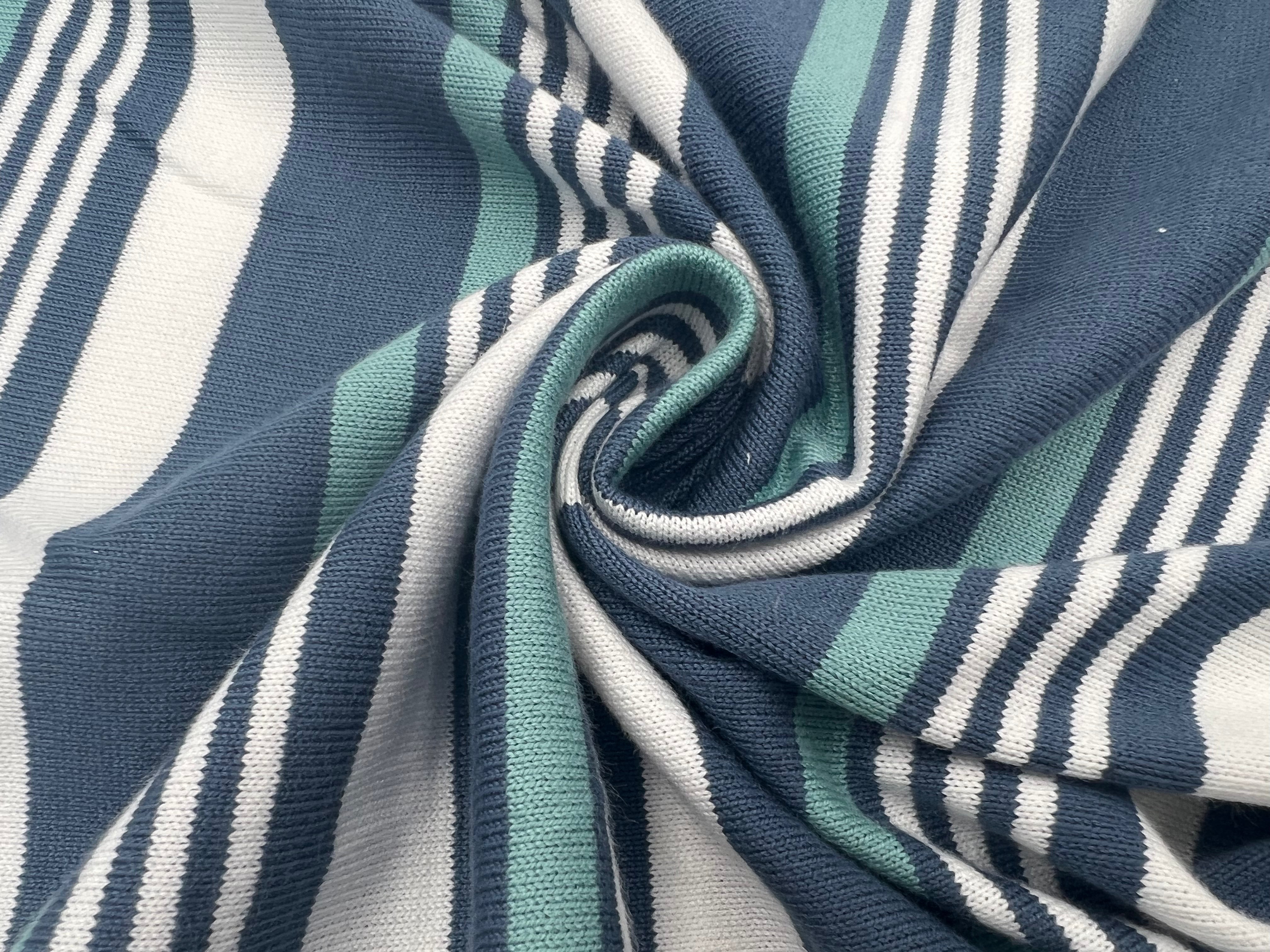 JERSEY DE COTON RAYURES IRRÉGULIÈRES VERTES MSO