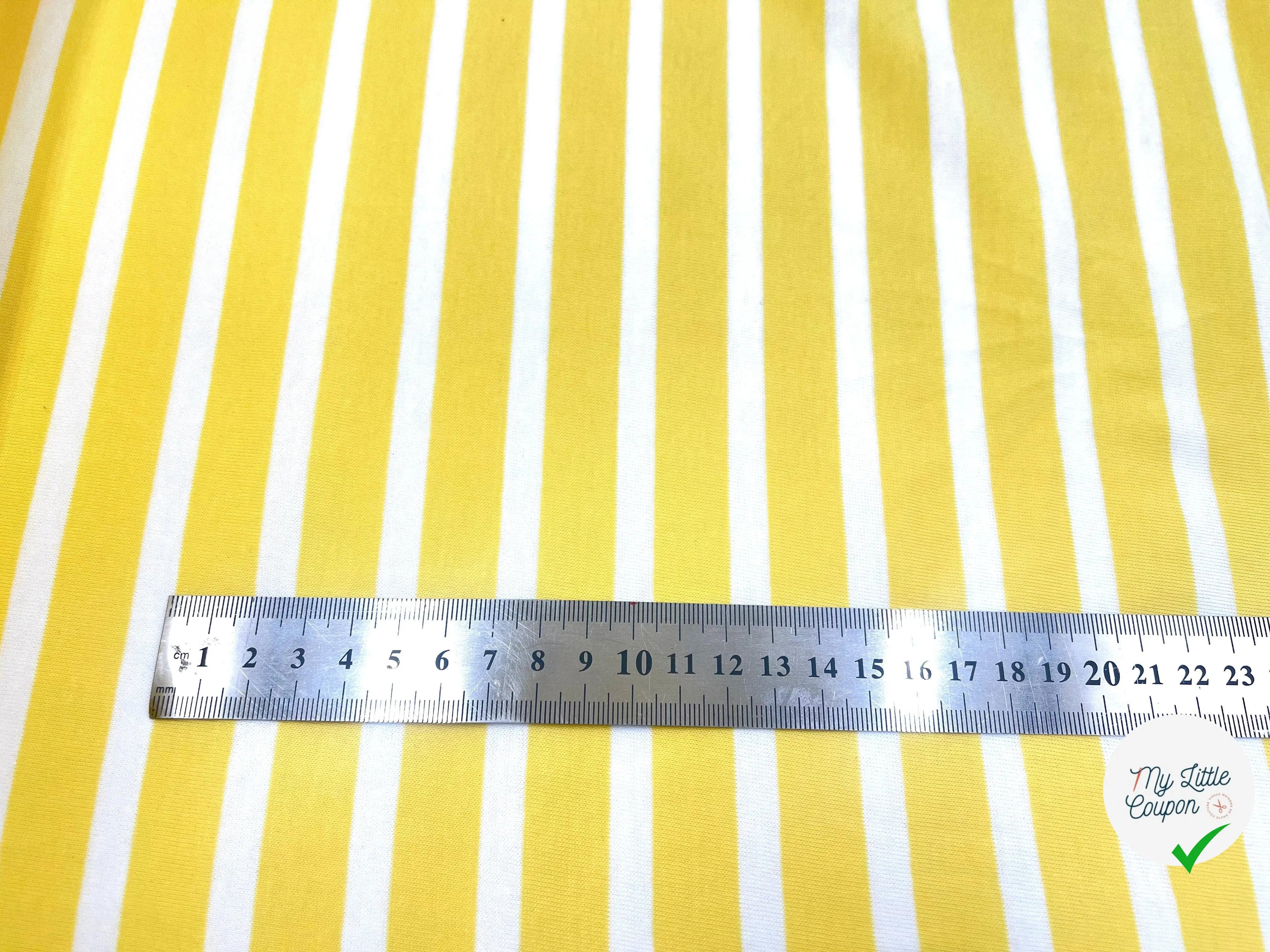JERSEY DE COTON RAYURES JAUNES ET BLANCHES - My Little Coupon - tissu - coudre