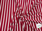 JERSEY DE COTON RAYURES ROUGE PERSAN SUR BLANC ÉCRU - My Little Coupon - tissu - coudre