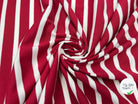 JERSEY DE COTON RAYURES ROUGE PERSAN SUR BLANC ÉCRU - My Little Coupon - tissu - coudre