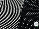 JERSEY DE COTON RÉVERSIBLE MI POIS MI RAYURES - My Little Coupon - tissu - coudre