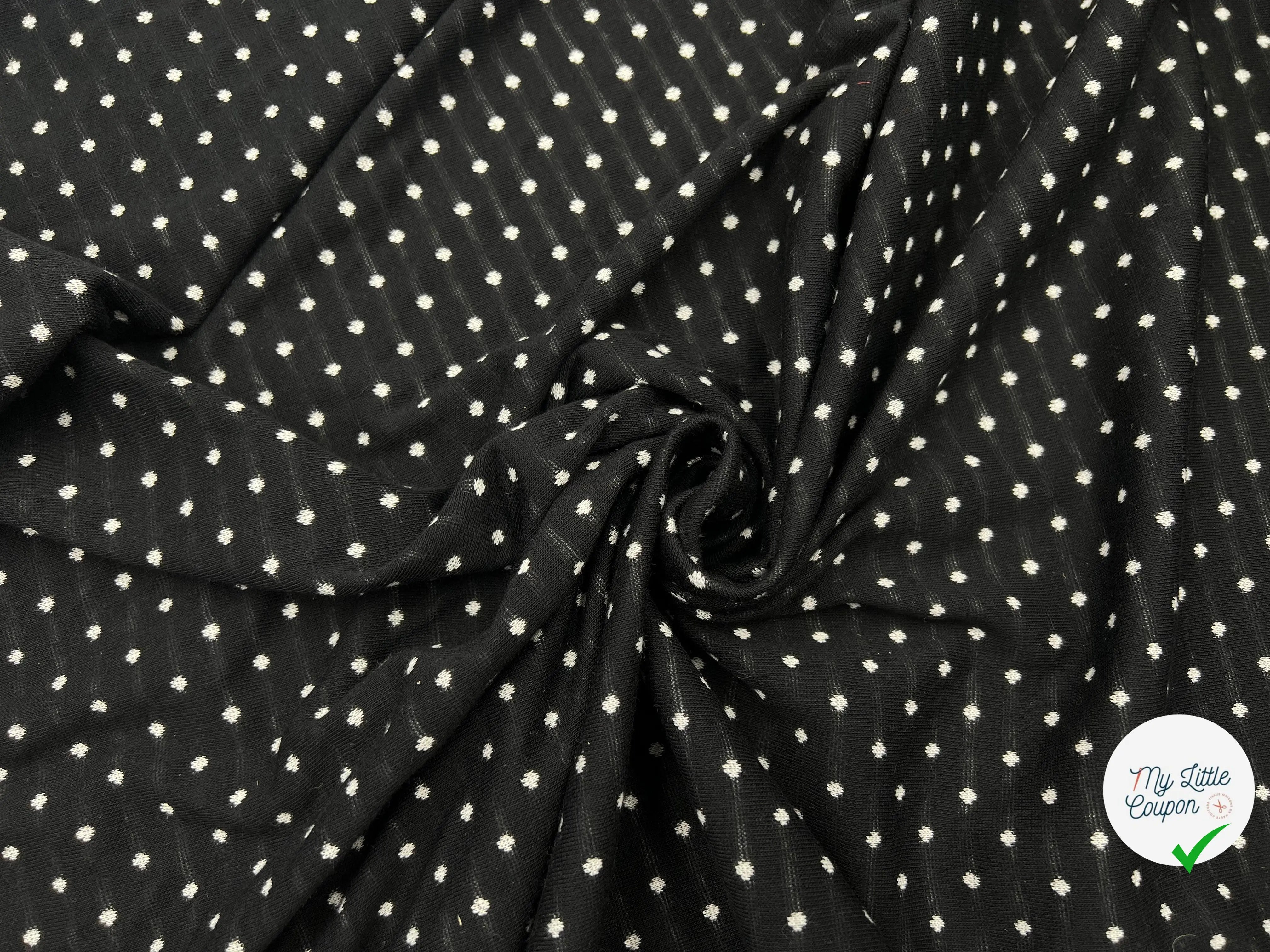 JERSEY DE COTON RÉVERSIBLE MI POIS MI RAYURES - My Little Coupon - tissu - coudre