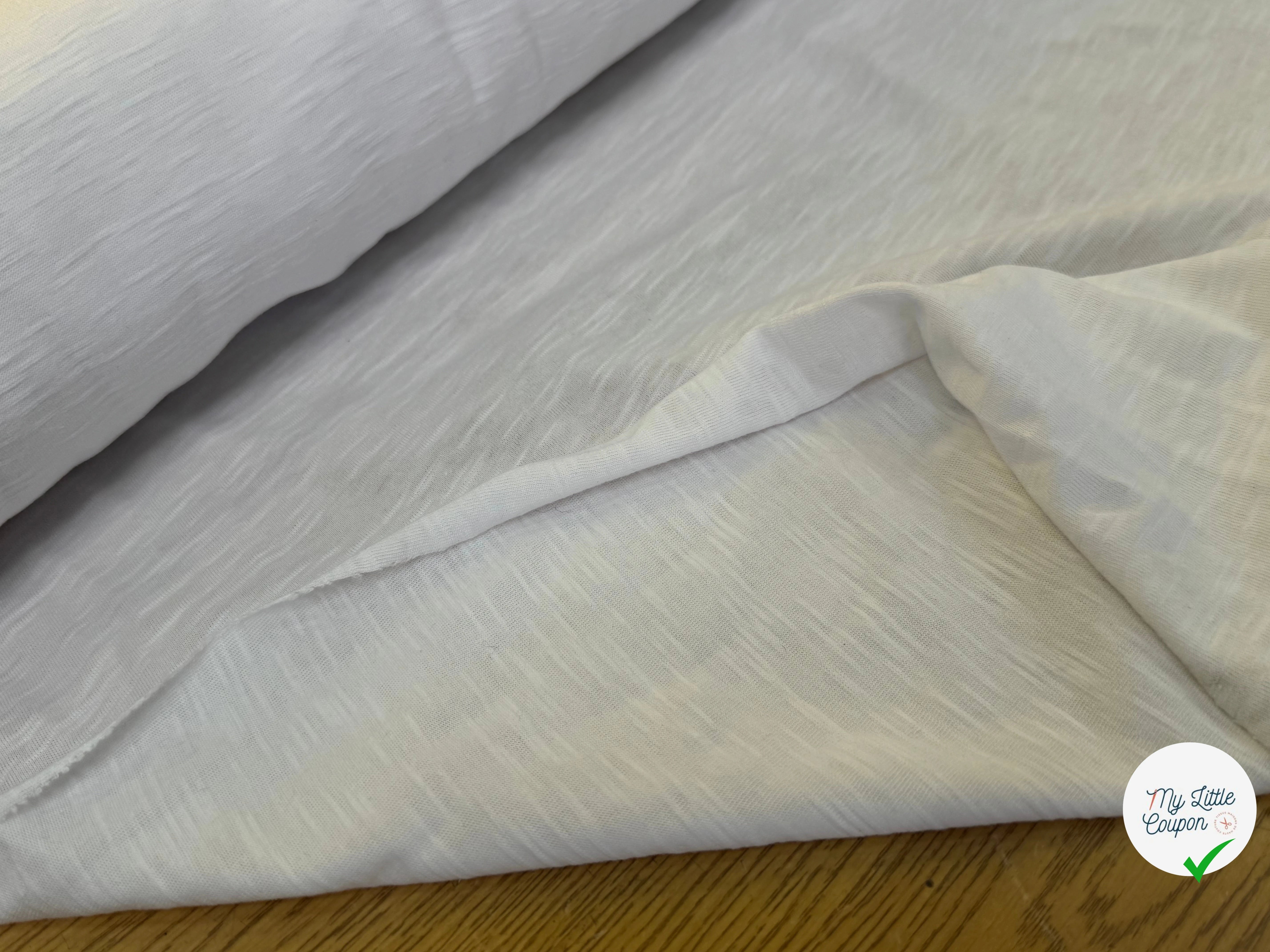 JERSEY DE COTON SOFT 8% ÉLASTHANNE BLANC GRANDE LAIZE - My Little Coupon