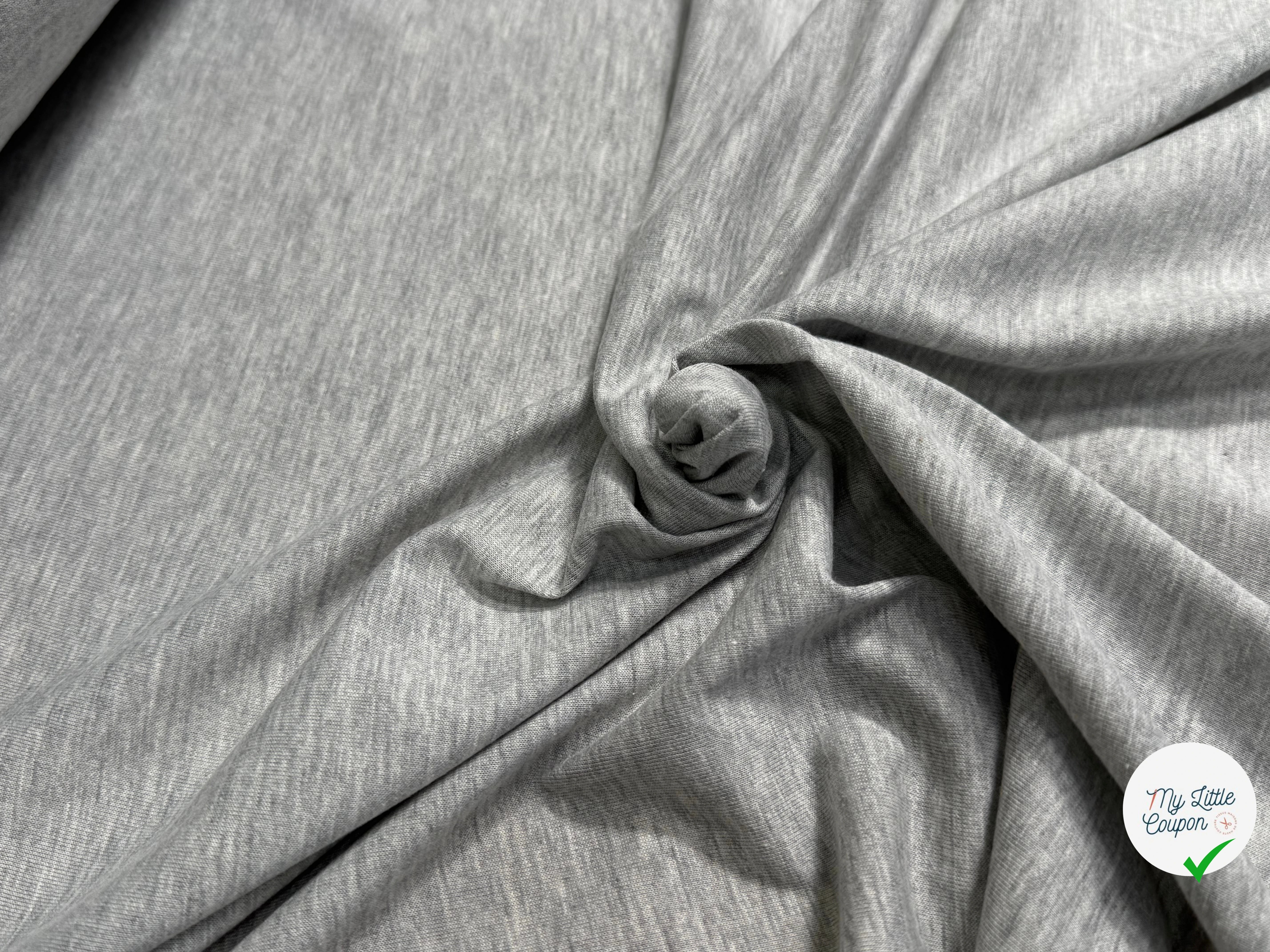 JERSEY DE COTON SOFT 8% ÉLASTHANNE GRIS GRANDE LAIZE - My Little Coupon
