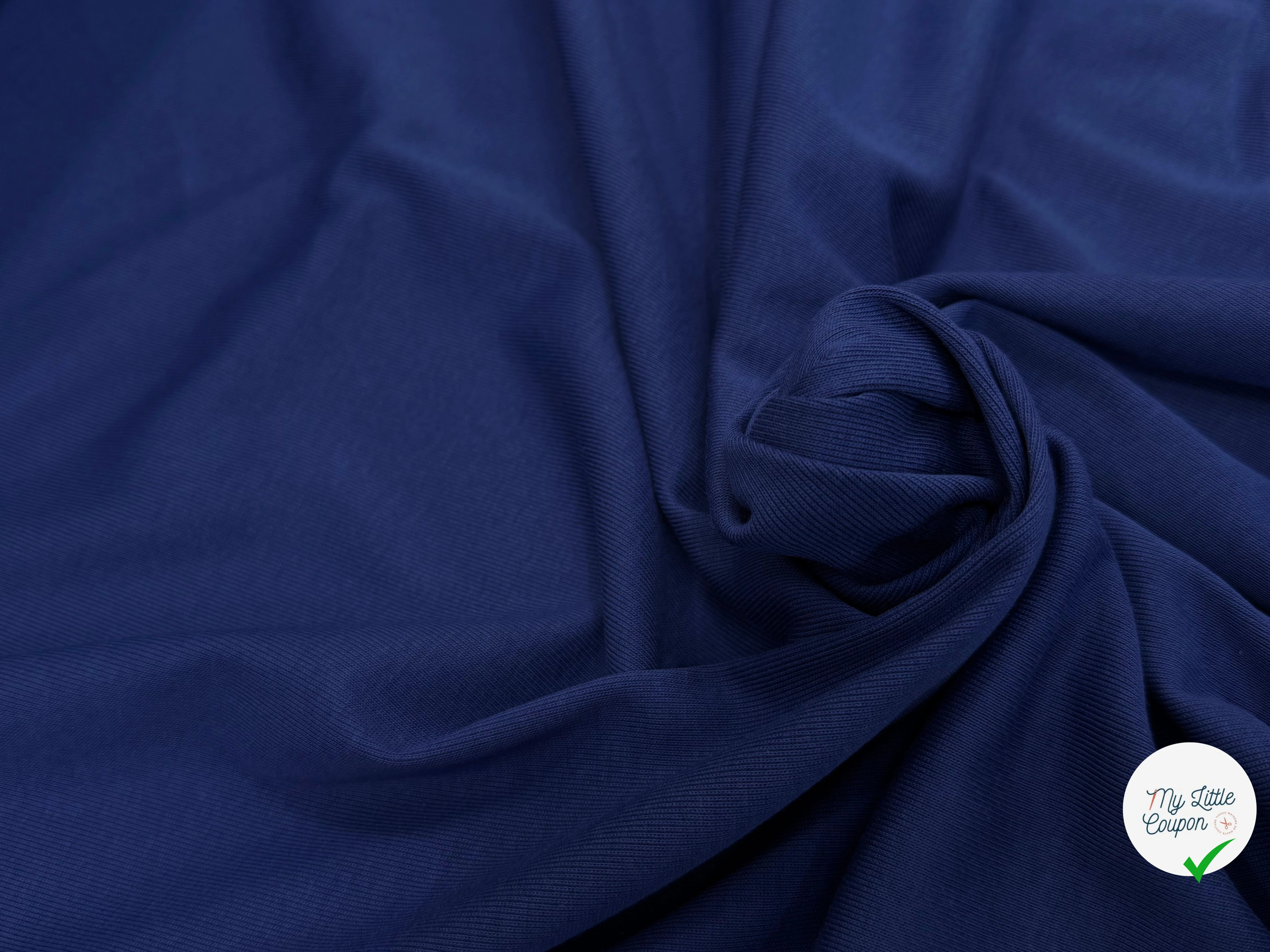 JERSEY DE COTON STRETCH QUALITÉ PREMIUM BLEU - My Little Coupon