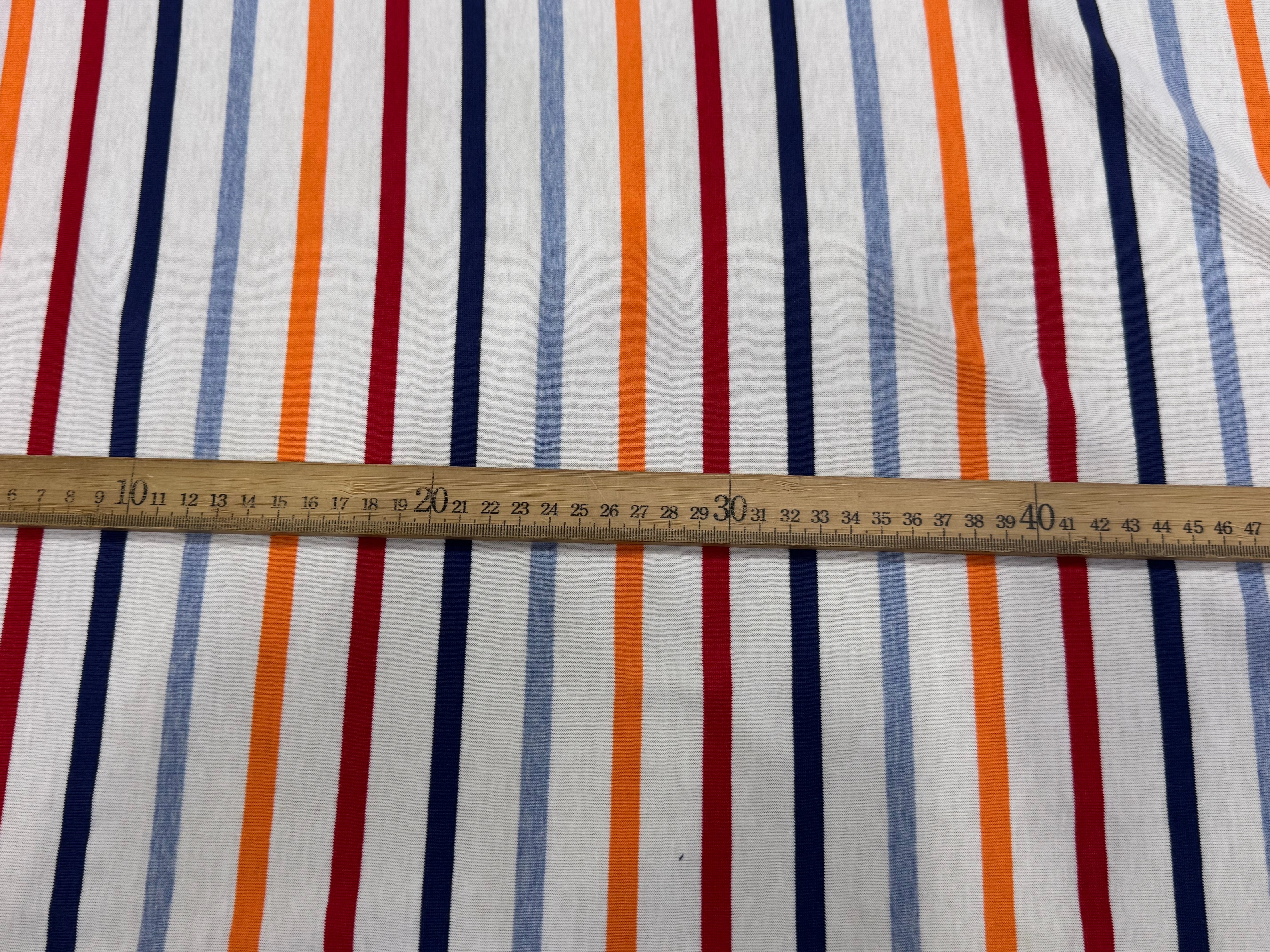 JERSEY DE COTON SUPER DOUX STRETCH MULTICOLORE BLEU ORANGE ROUGE FABRICATION RÉGION DE TROYES 🇫🇷 - My Little Coupon