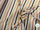 JERSEY DE COTON SUPER DOUX STRETCH RAYURES MULTICOLORES ORANGE JAUNE NOIR FABRICATION RÉGION DE TROYES 🇫🇷 - My Little Coupon