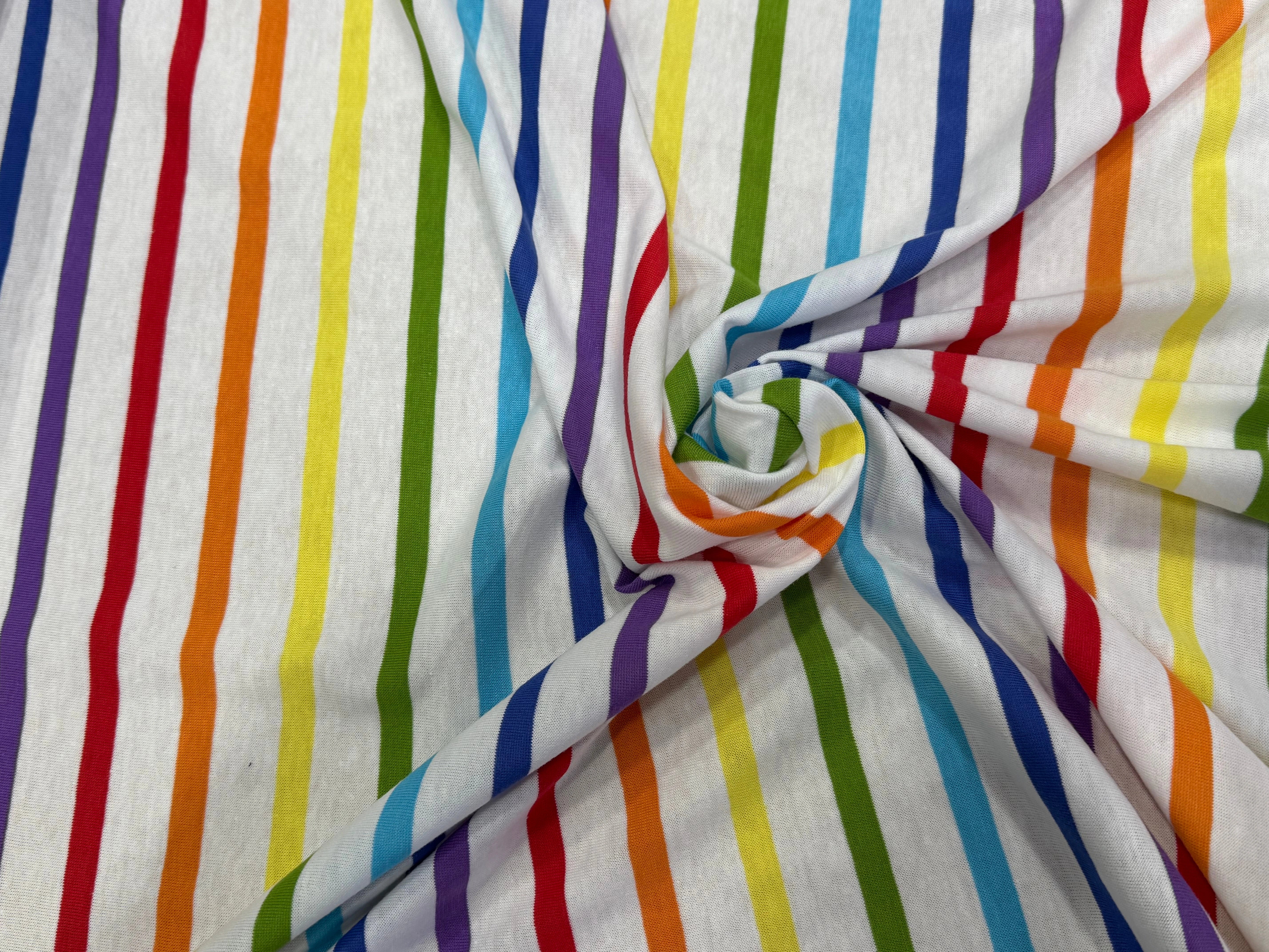 JERSEY DE COTON SUPER LÉGER STRETCH MULTICOLORE ARC-EN-CIEL FABRICATION RÉGION DE TROYES 🇫🇷 - My Little Coupon