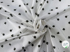 JERSEY DE COTON TRÈFLES BLANC CASSÉ - My Little Coupon