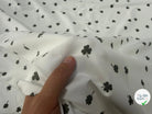 JERSEY DE COTON TRÈFLES BLANC CASSÉ - My Little Coupon