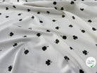 JERSEY DE COTON TRÈFLES BLANC CASSÉ - My Little Coupon