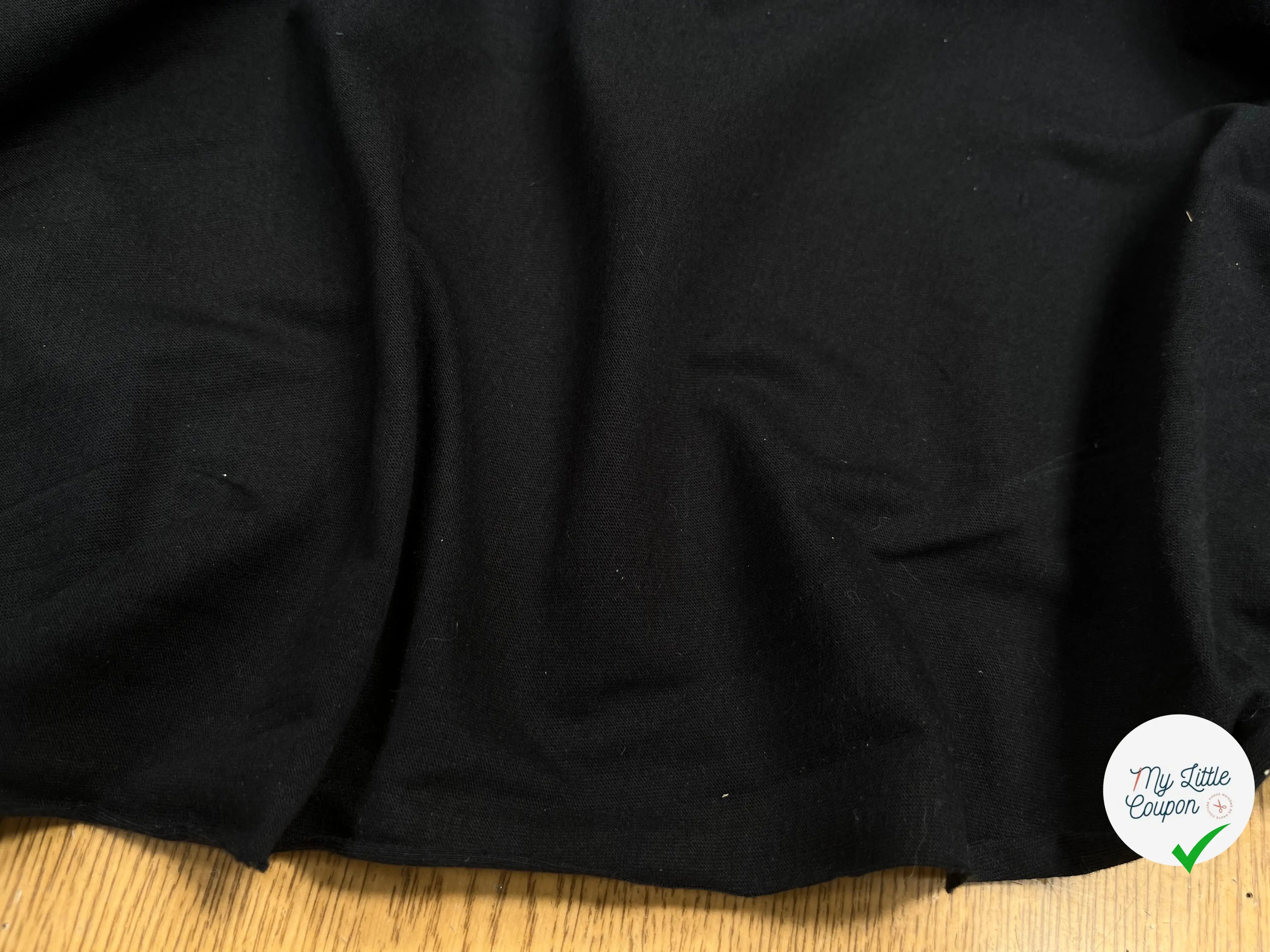 JERSEY DE COTON UNI NOIR - My Little Coupon