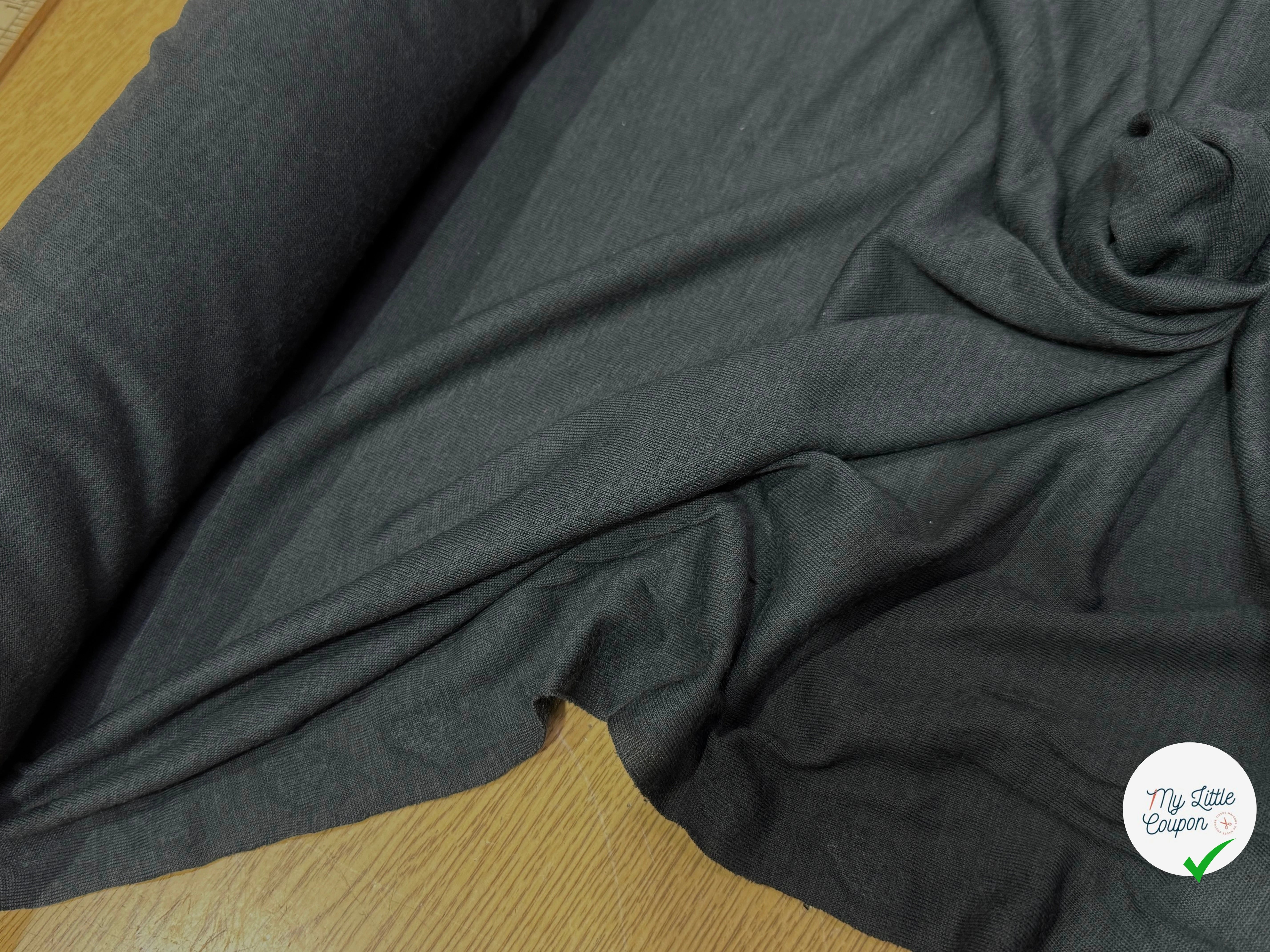 JERSEY DE LAINE DOUX GRIS ULTRA STRETCH 75% LAINE - My Little Coupon