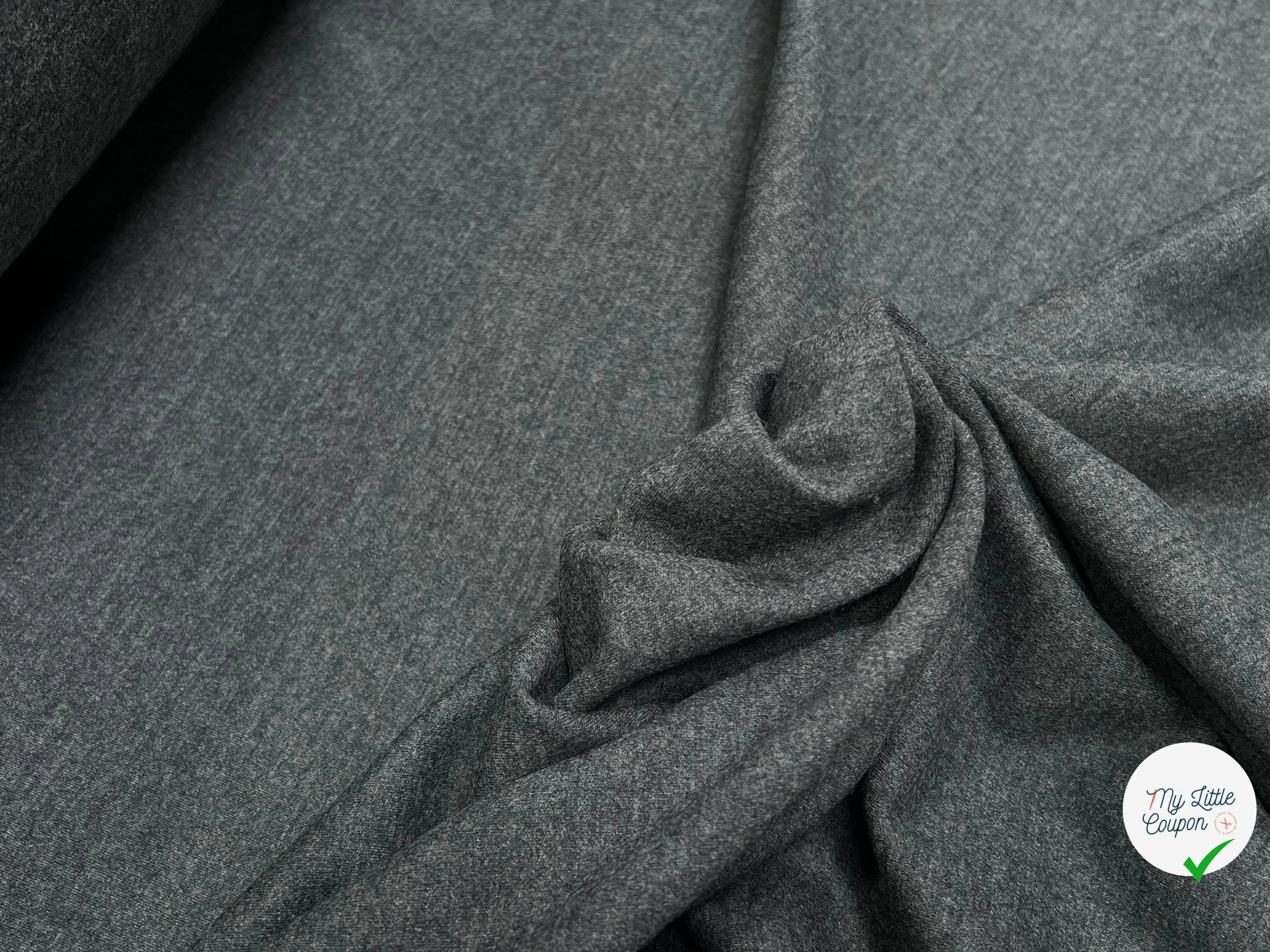 JERSEY DE LAINE LOURD STRETCH GRIS 100% LAINE - My Little Coupon