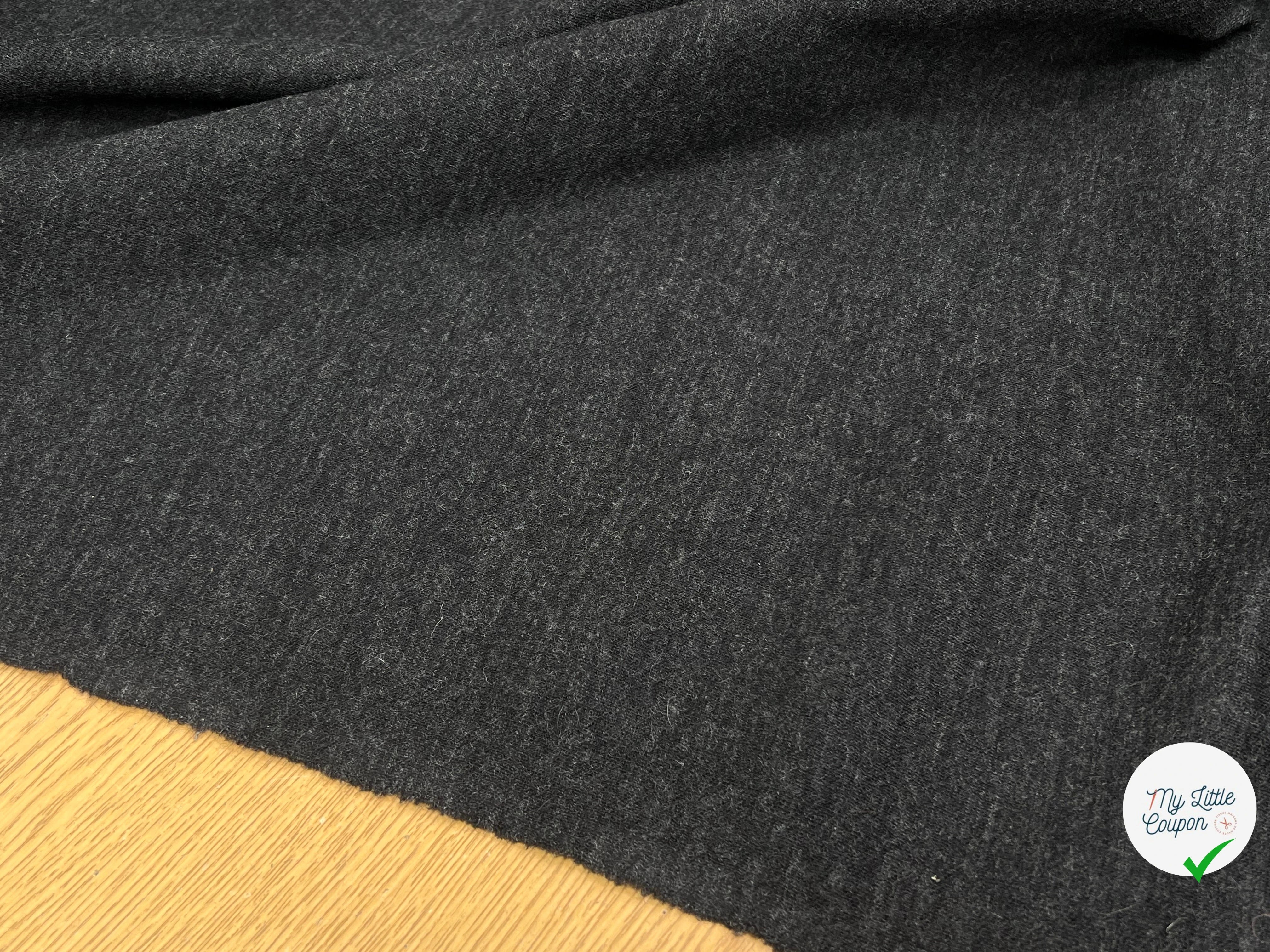 JERSEY DE LAINE LOURD STRETCH GRIS FONCÉ 100% LAINE - My Little Coupon