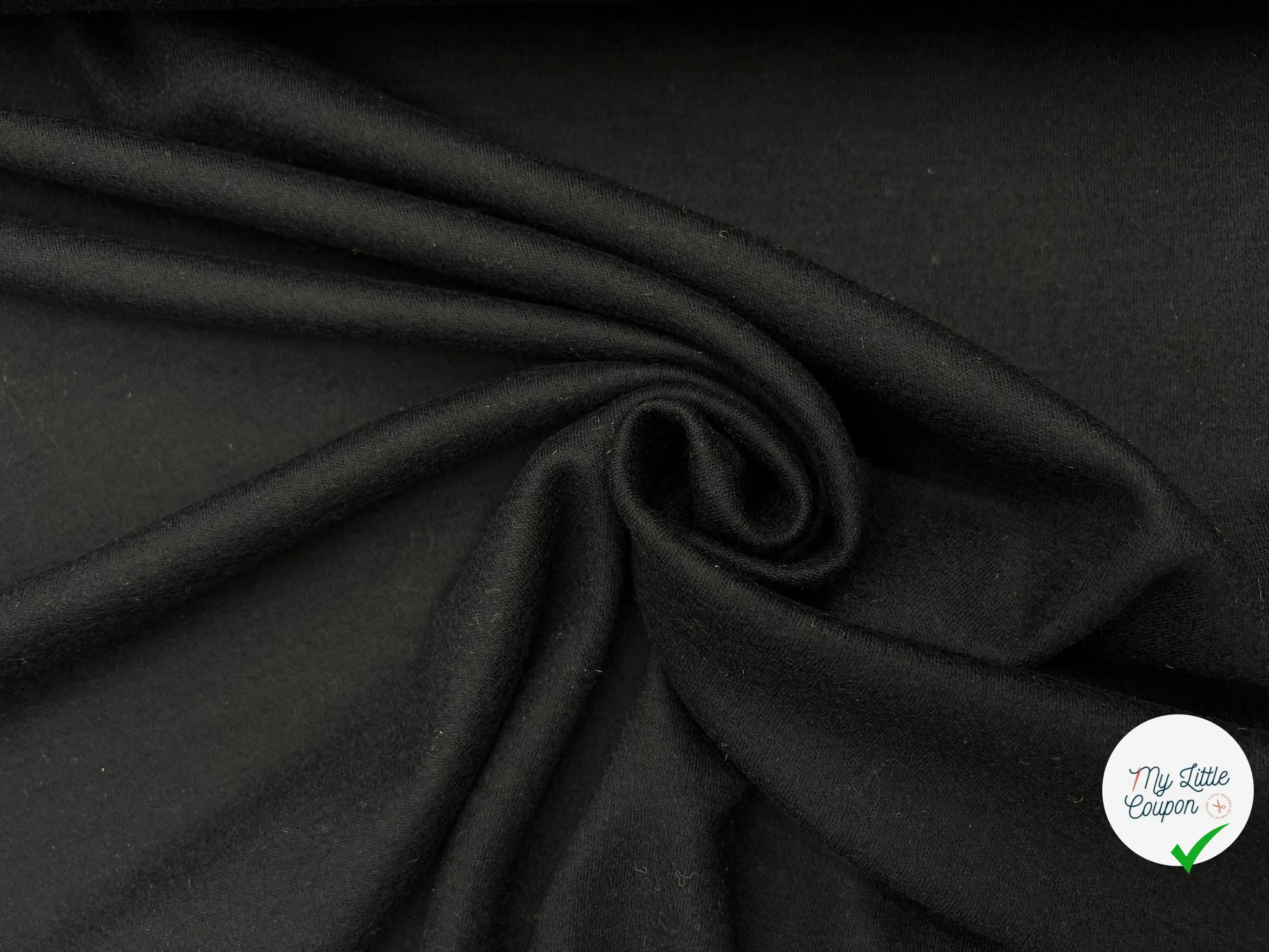JERSEY DE LAINE NOIR - coupon de tissu de 2 mètres - My Little Coupon - tissu - coudre