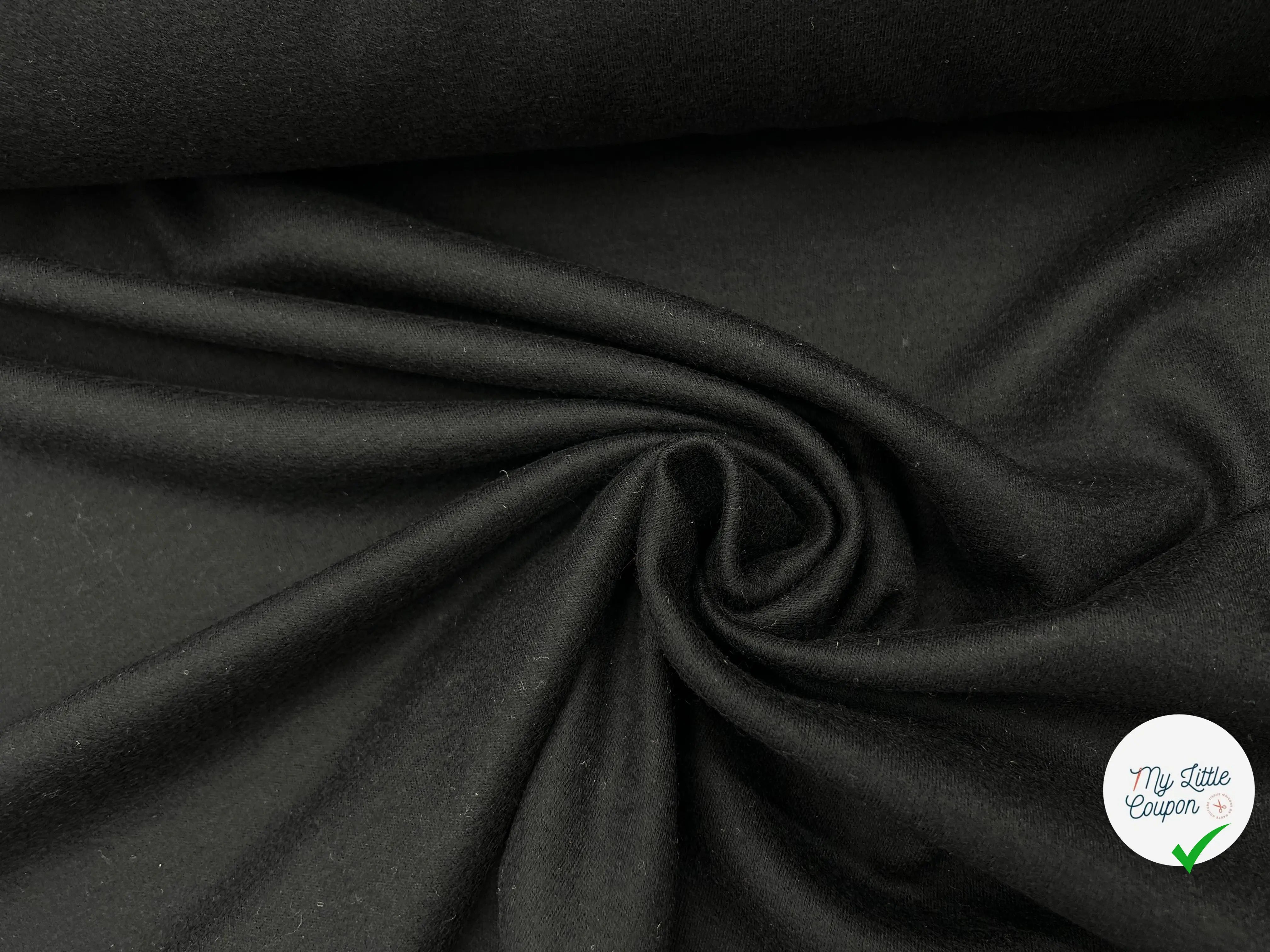 JERSEY DE LAINE NOIR - coupon de tissu de 2 mètres - My Little Coupon - tissu - coudre