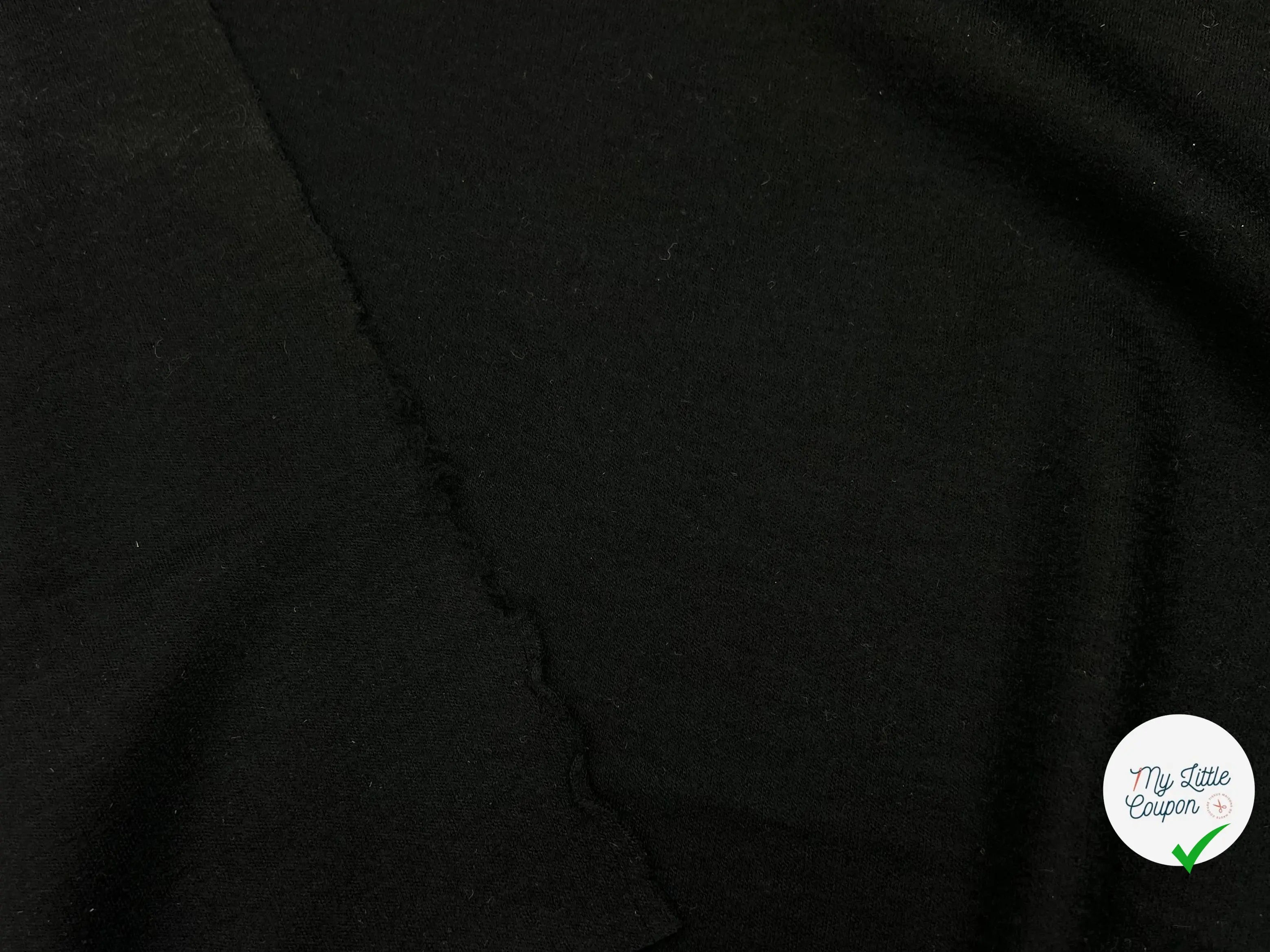 JERSEY DE LAINE NOIR - coupon de tissu de 2 mètres - My Little Coupon - tissu - coudre