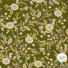 Jersey de viscose fleurs vert kaki
