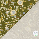 Jersey de viscose fleurs vert kaki