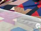 JERSEY FLUIDE BANDES SUCCESSIVES DE DESSINS GÉOMÉTRIQUE - coupon de tissu de 3 mètres - My Little Coupon - tissu - coudre
