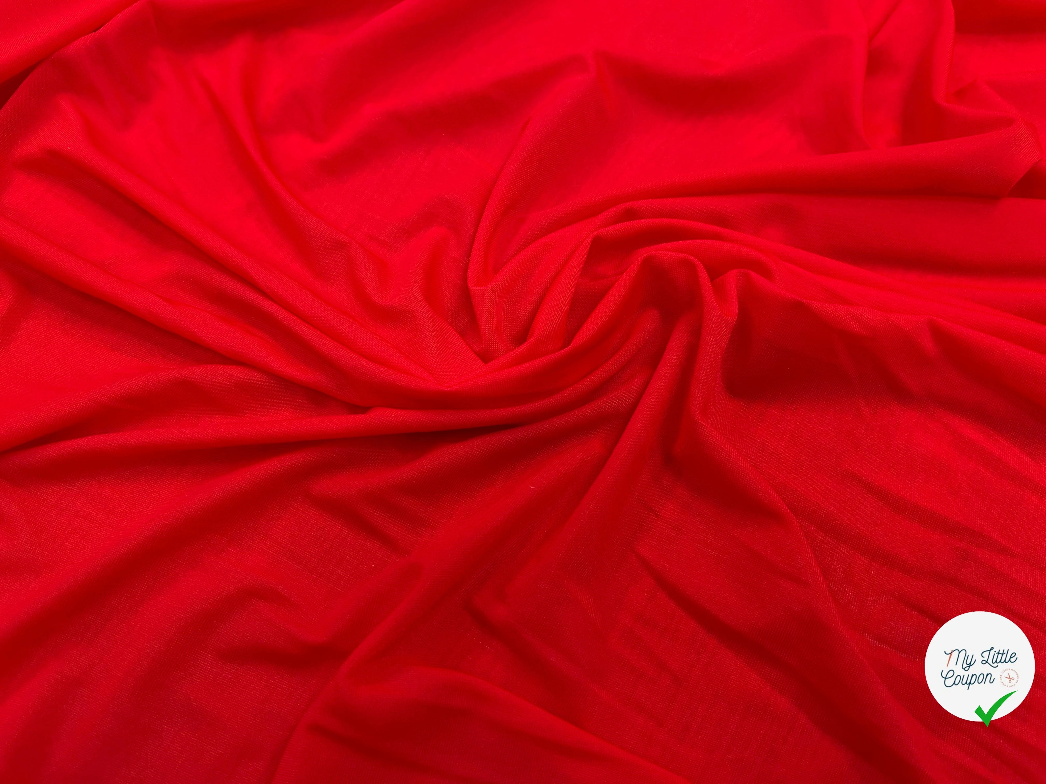 JERSEY FLUIDE ROUGE TRANSPARENT 160CM - My Little Coupon