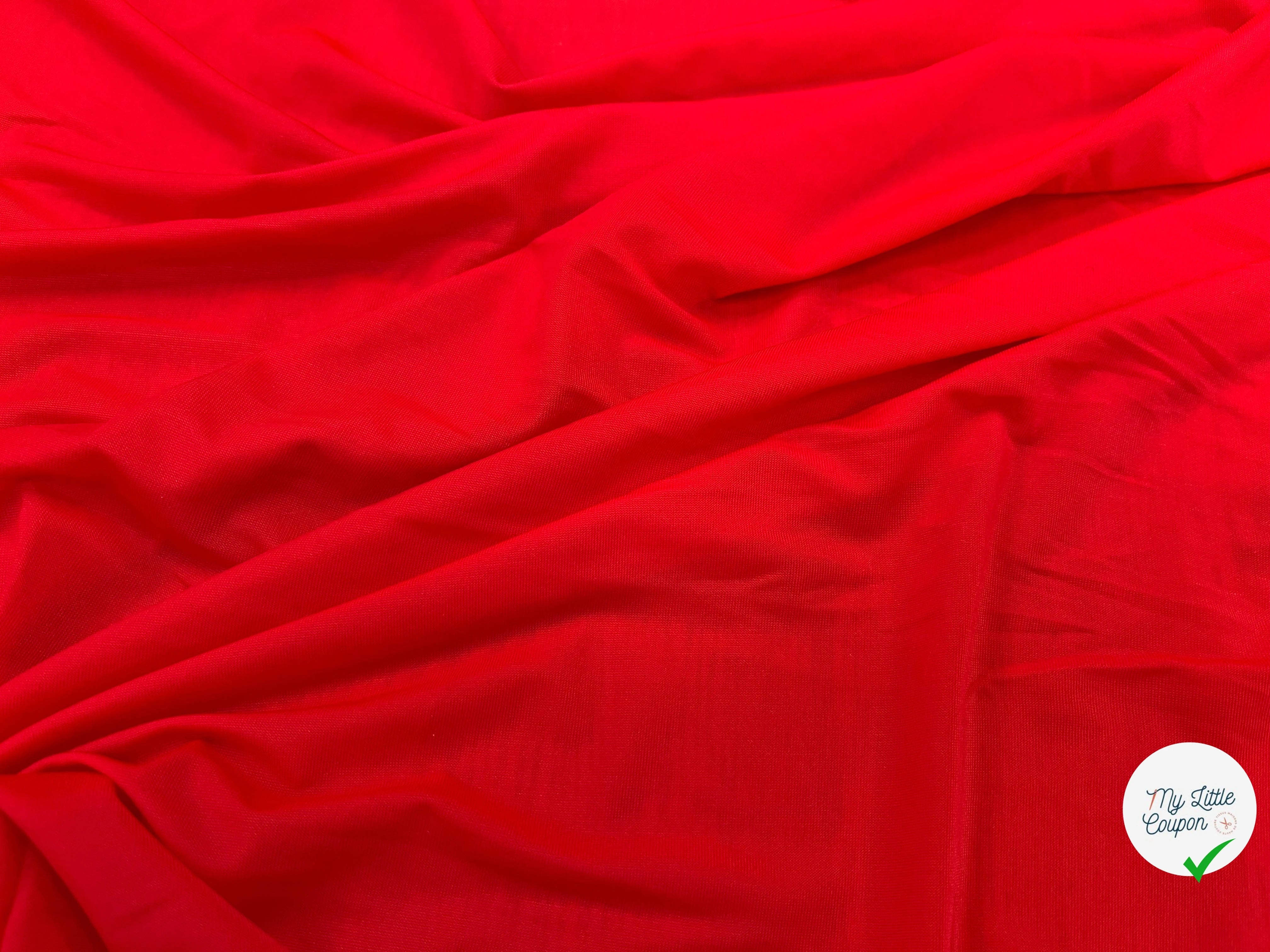 JERSEY FLUIDE ROUGE TRANSPARENT 160CM - My Little Coupon