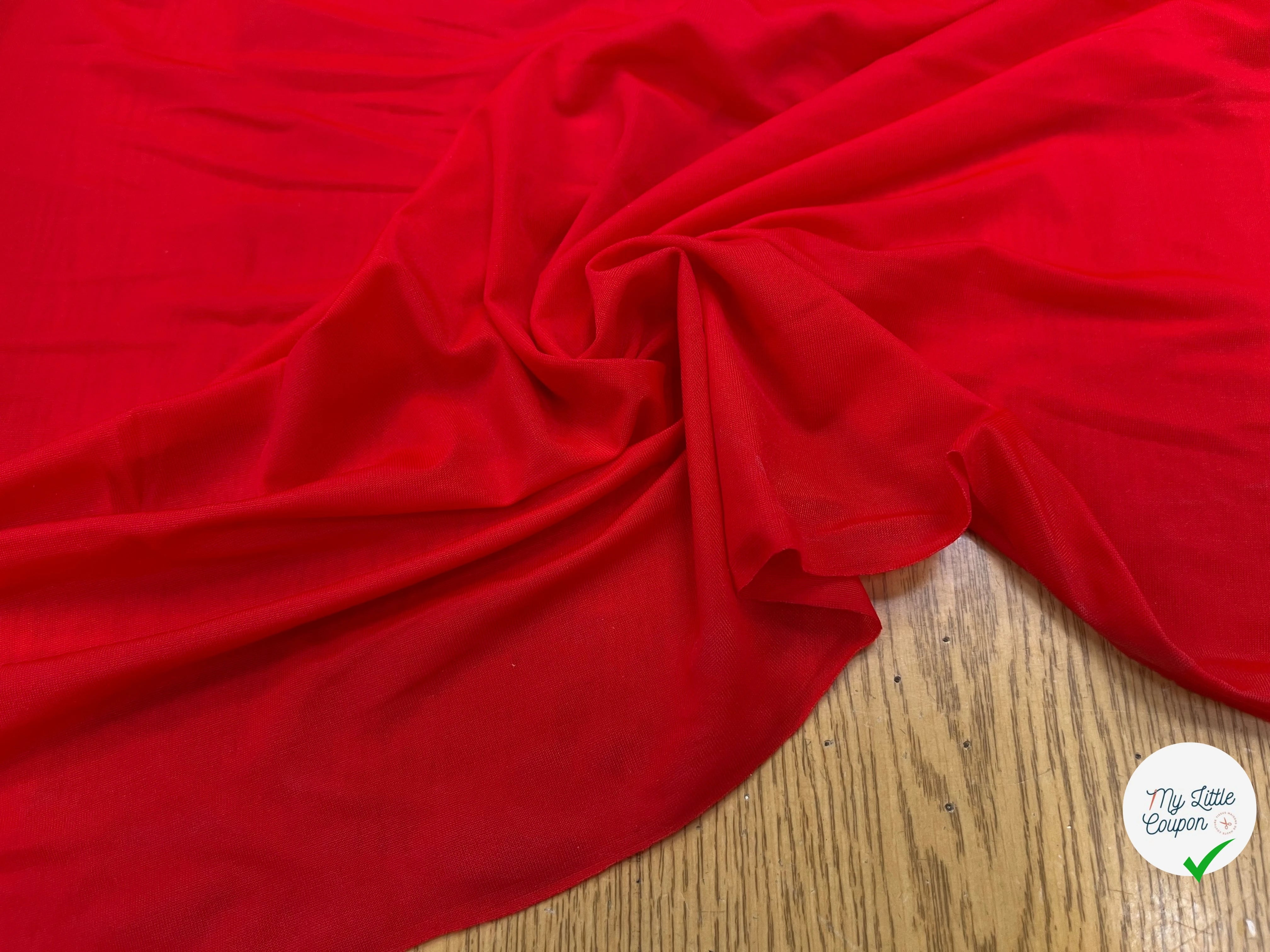 JERSEY FLUIDE ROUGE TRANSPARENT 160CM - My Little Coupon